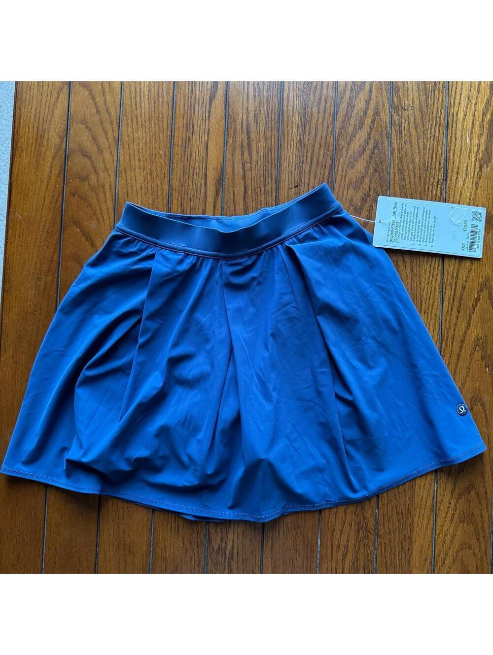 Lululemon Angled-Pleat High Rise Tennis Skirt Blue Twill Size XXS (2) NWT